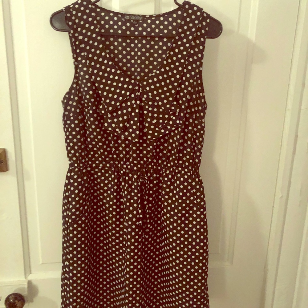 Large Bebop Dress- Black w/ White Polka Dots